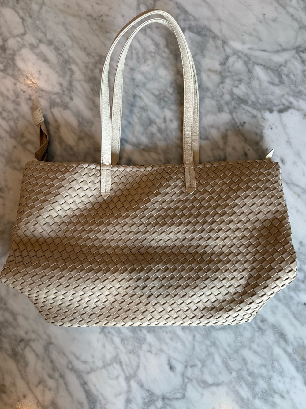 Naghedi Cream Woven Tote